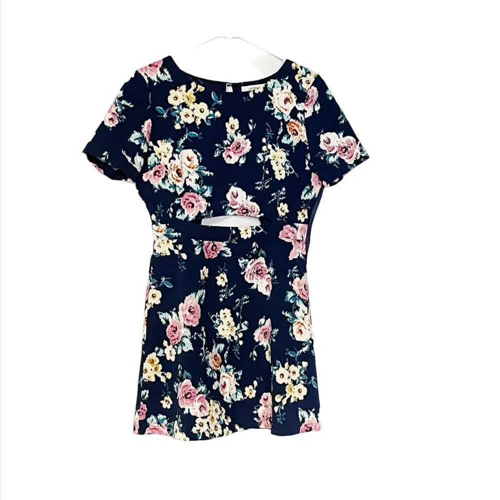 Umgee Floral Short Sleeve Fit & Flare Dress M